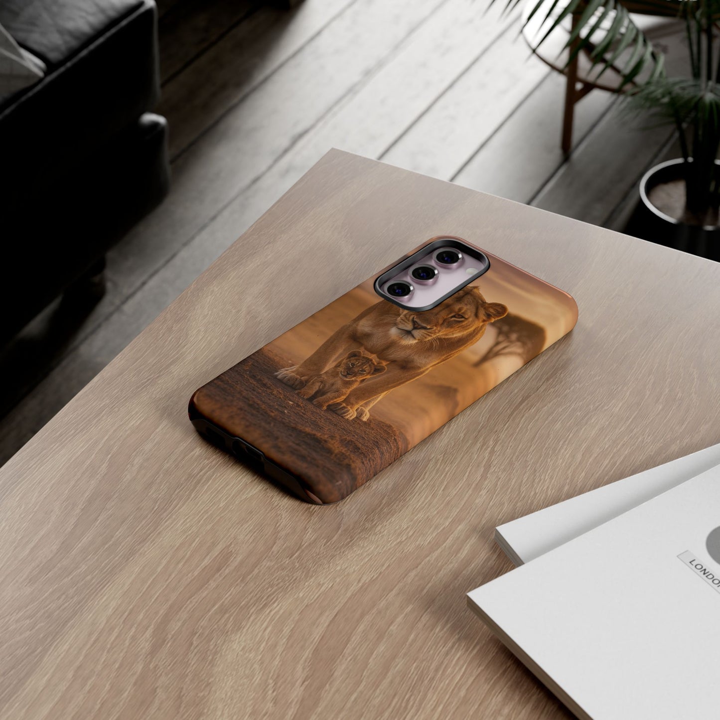 Lioness & Cub Phone Case | Safari Wildlife Tough Case for iPhone & Samsung