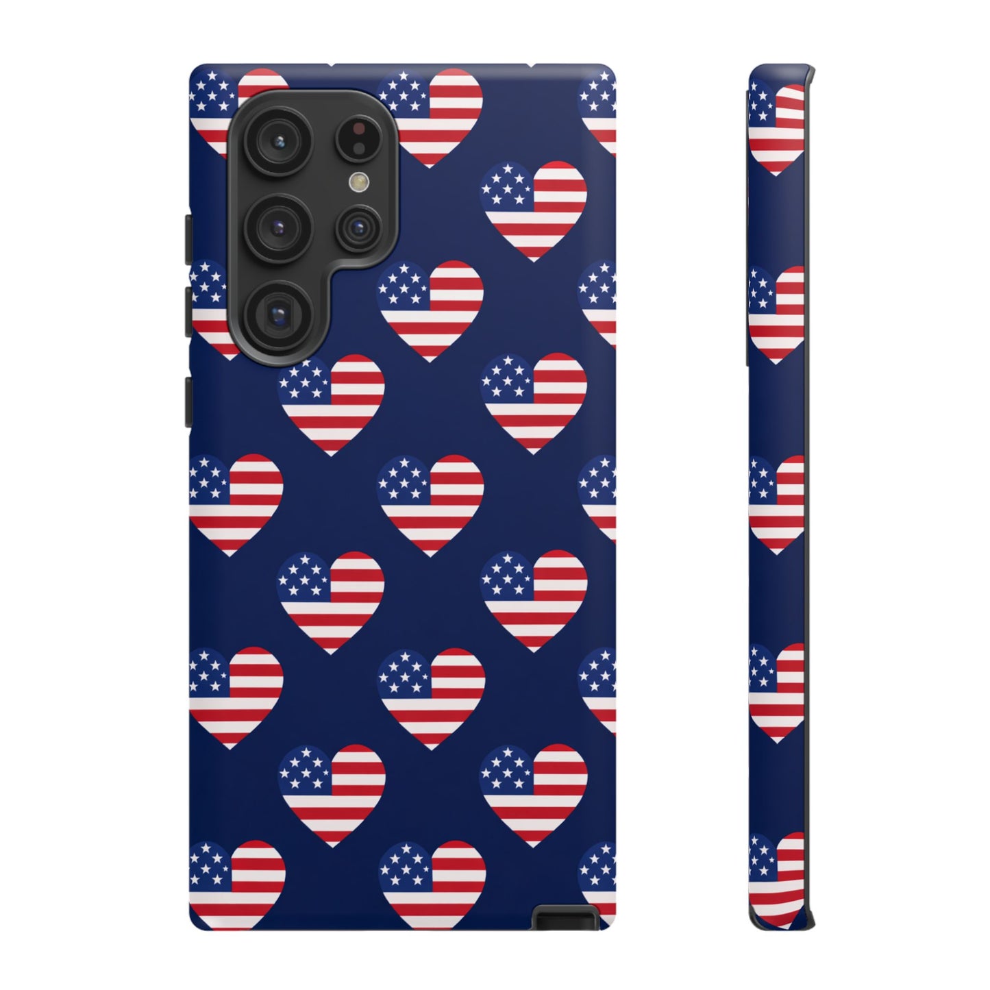 Patriotic American Flag Heart Phone Case – Tough Shockproof, USA Stars & Stripes for Iphone, Samsung Galaxy and Pixel