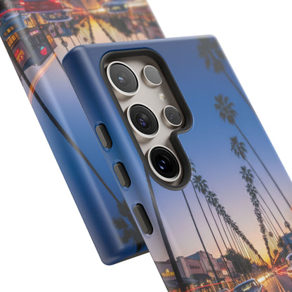 LA Sunset Boulevard Phone Case | Palm Tree Sunset Aesthetic | City Night Tough Case
