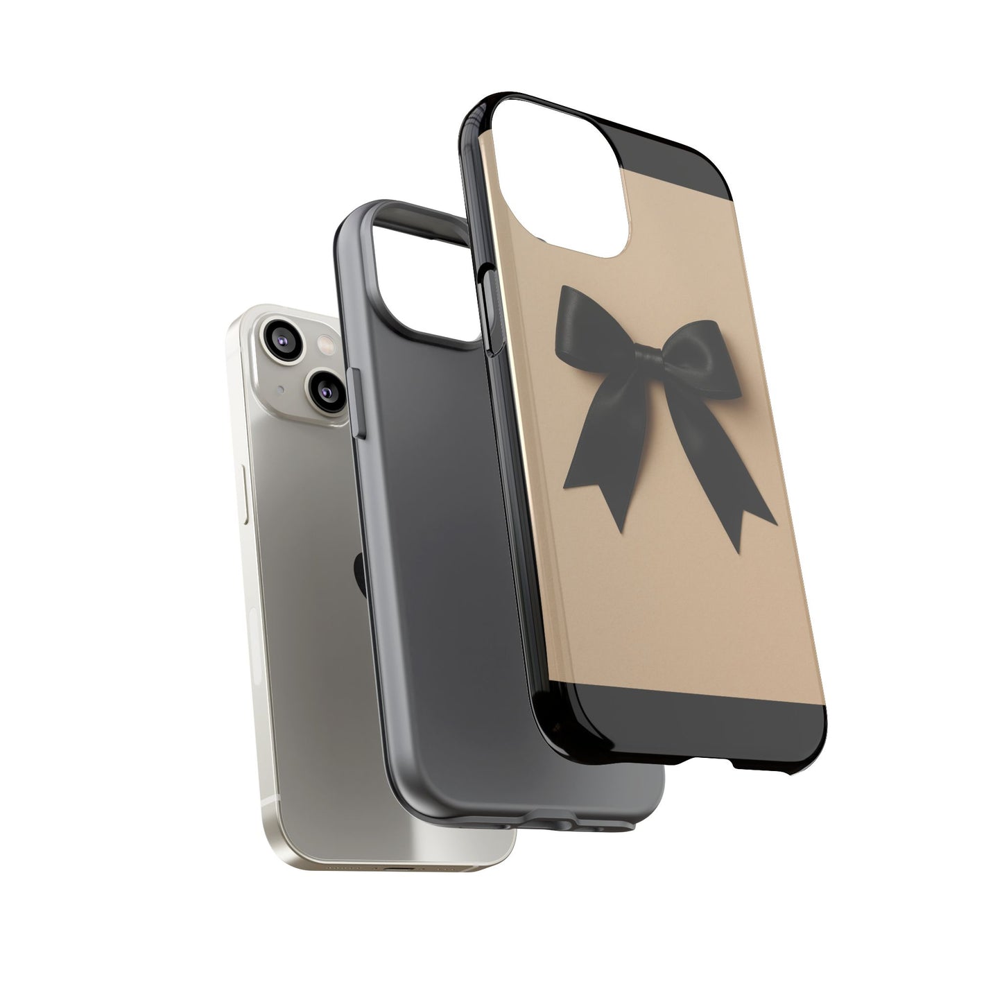 Black Bow Phone Case | Elegant Coquette Bow Design | Chic Neutral Tough Case for iPhone & Samsung
