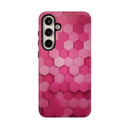 Hot Pink Hexagon Phone Case | Honeycomb Geometric Aesthetic | Cute Pink iPhone & Samsung Tough Protective Case