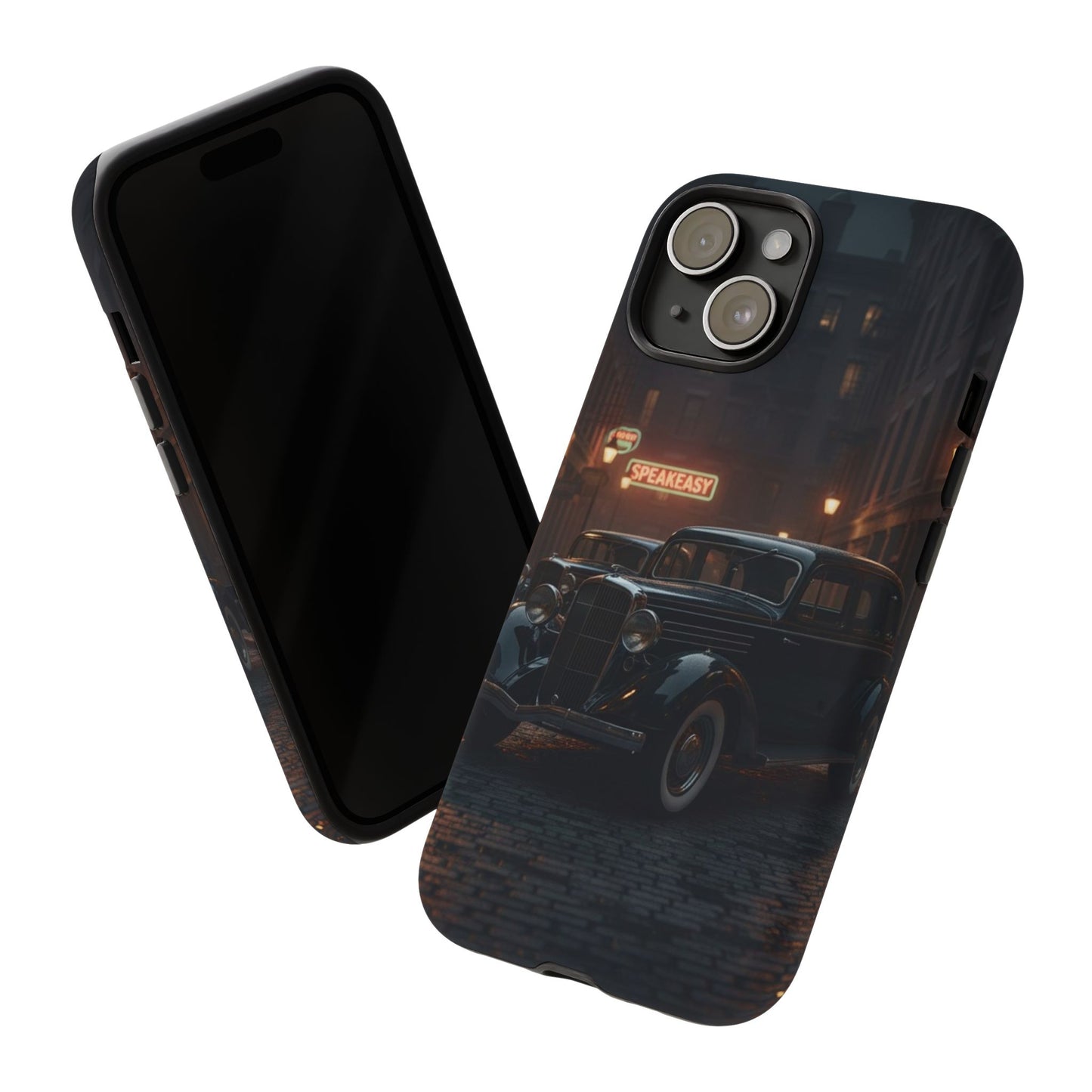 Vintage Classic Car Phone Case | Retro Noir Aesthetic | 1930s Street Scene Tough Case for iPhone & Samsung
