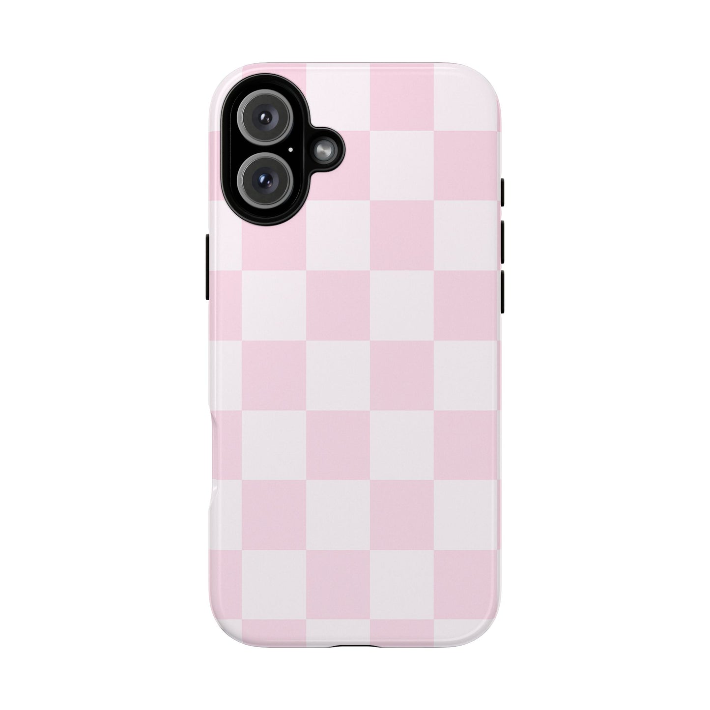 Light Pink Checkerboard Phone Case | Pastel Aesthetic Checkered iPhone & Samsung Tough Case