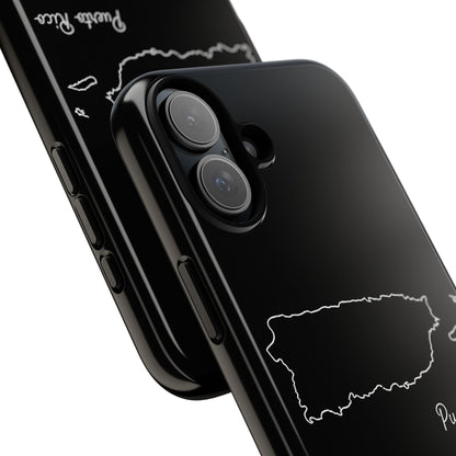 Puerto Rico Outline Phone Case – Minimal Country Map Tough Case (iPhone, Samsung, Pixel)