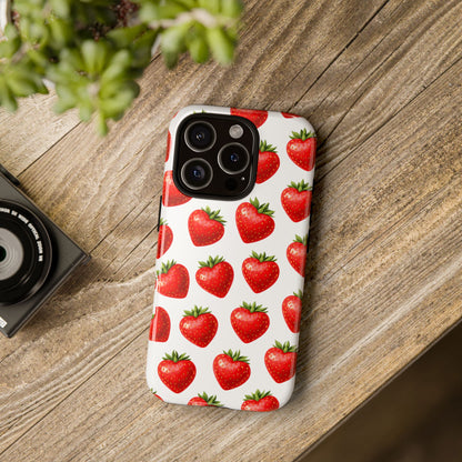 Cute Strawberry Phone Case – Aesthetic Fruit Pattern Protective Cover for Iphone, Samsung Galaxy and Pixel