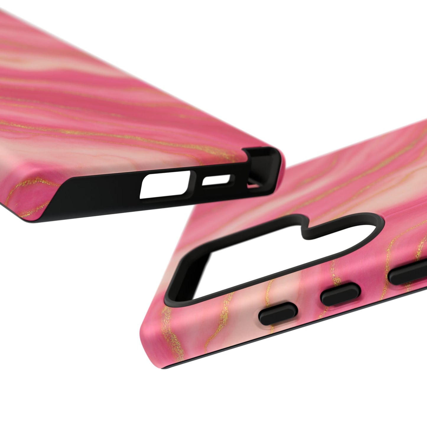 Pink Marble Phone Case | Rose Gold Swirl Aesthetic Tough Protective Case