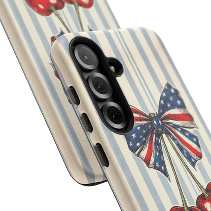 Patriotic Cherry Phone Case Americana Coquette Aesthetic iPhone Samsung