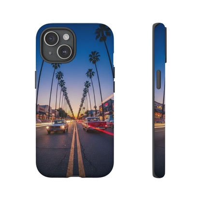 LA Sunset Boulevard Phone Case | Palm Tree Sunset Aesthetic | City Night Tough Case