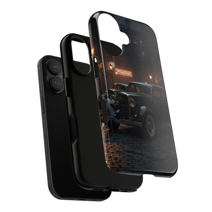 Vintage Classic Car Phone Case | Retro Noir Aesthetic | 1930s Street Scene Tough Case for iPhone & Samsung