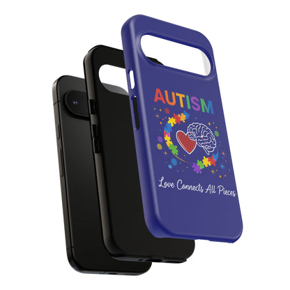 Autism Awareness Tough Case – "Love Connects All Pieces" Phone Case for Iphone, Samsung Galaxy and Pixel