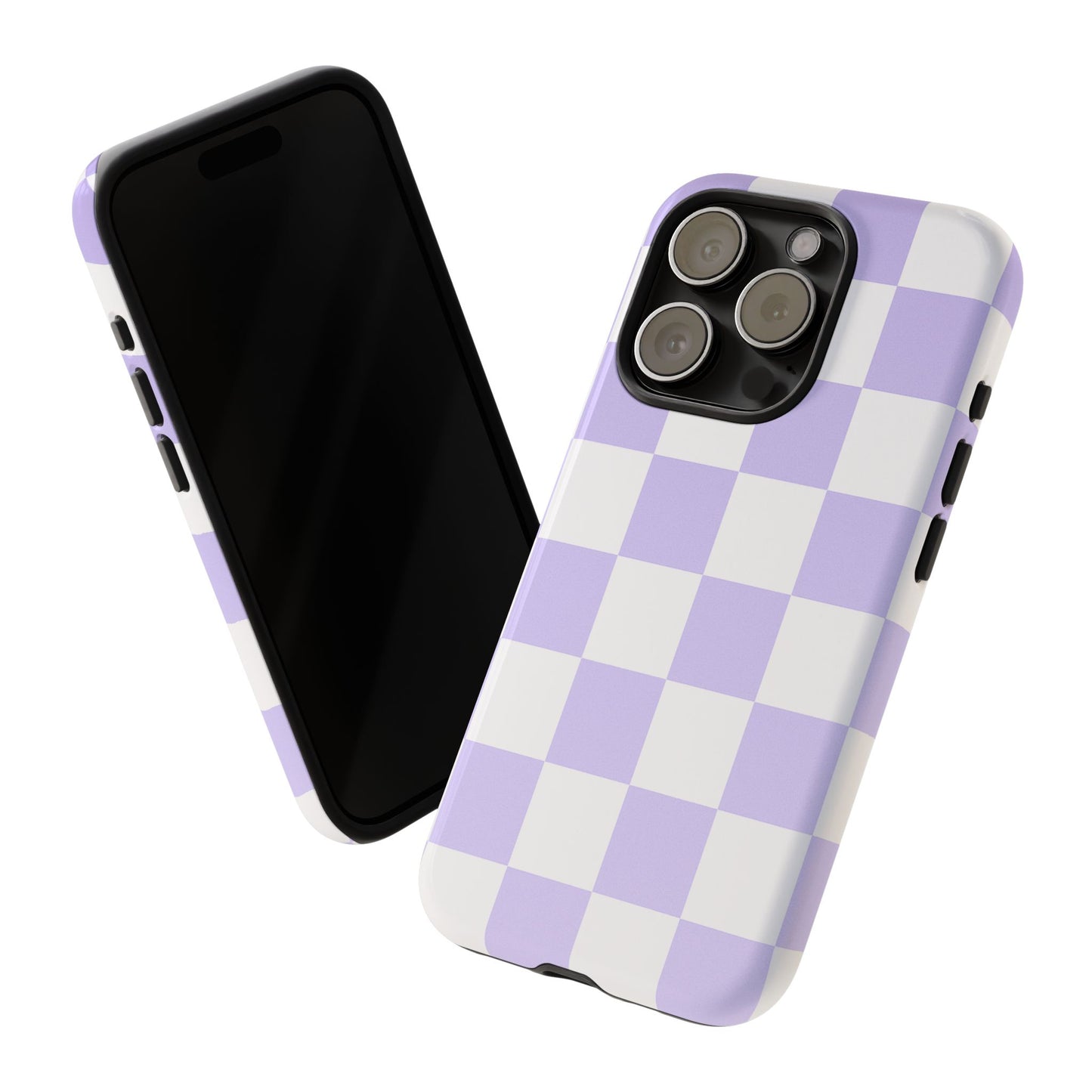 Lavender Checkerboard Phone Case | Pastel Aesthetic Checkered iPhone & Samsung Tough Case