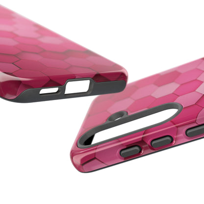 Hot Pink Hexagon Phone Case | Honeycomb Geometric Aesthetic | Cute Pink iPhone & Samsung Tough Protective Case