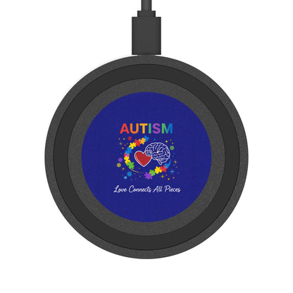 Autism Puzzle Heart brain design Wireless Charging Pad