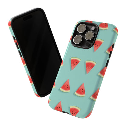 Watermelon Phone Case – Pastel Blue Summer Fruit Tough Case (iPhone, Samsung, Pixel)