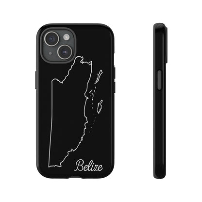 Belize Outline Phone Case – Minimal Country Map Tough Case (iPhone, Samsung, Pixel)