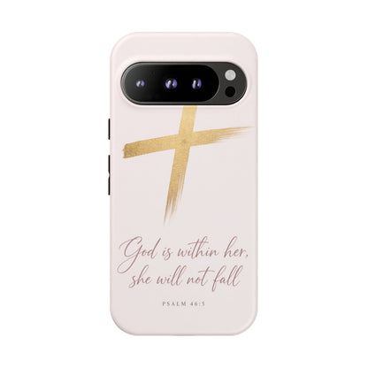 Psalm 46:5 God Is Within Her Christian Cross Phone Case Faith Gift