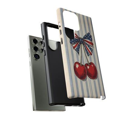 Patriotic Cherry Phone Case Americana Coquette Aesthetic iPhone Samsung