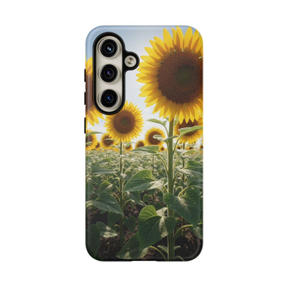 Sunflower Field Phone Case | Golden Hour Floral Aesthetic | Bright Summer Tough Case