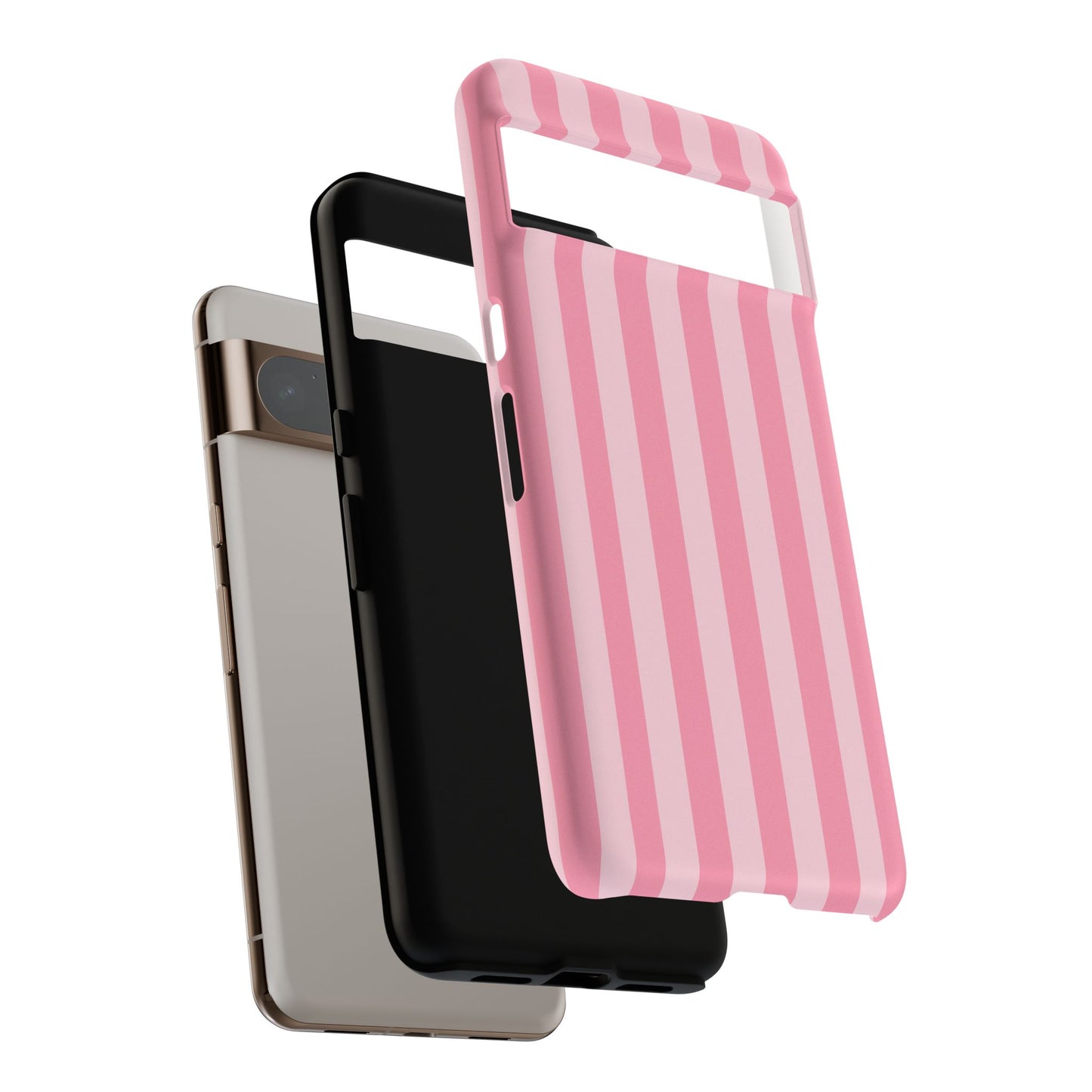 Pink Stripe Phone Case – Pastel Coquette Aesthetic Tough Protective Case