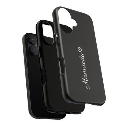 Mamacita Script Phone Case | Minimal Black Tough Case | Sleek Aesthetic Cover