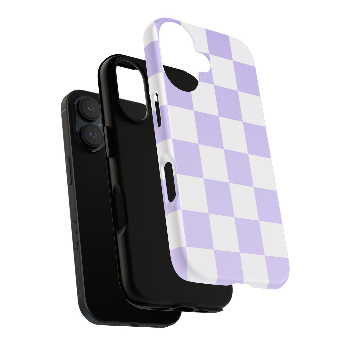 Lavender Checkerboard Phone Case | Pastel Aesthetic Checkered iPhone & Samsung Tough Case