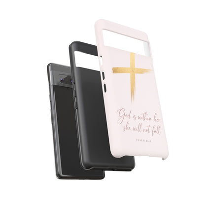 Psalm 46:5 God Is Within Her Christian Cross Phone Case Faith Gift