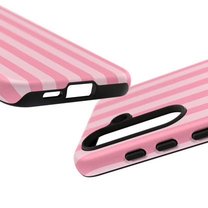 Pink Vertical Stripe Phone Case | Minimal Pastel Stripes Tough Case