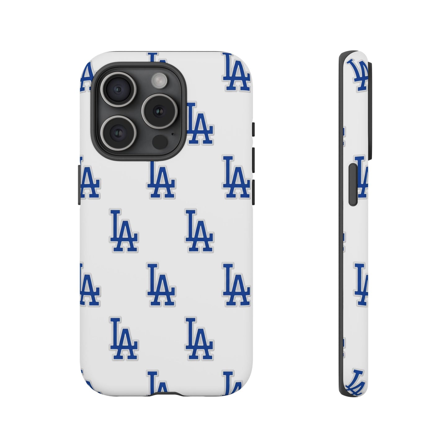 Blue LA Monogram Pattern Phone Case | Minimal Baseball Inspired Tough Cover