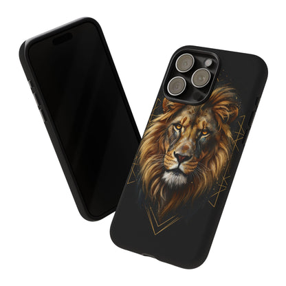 Majestic Lion Phone Case – Black Gold Luxury Lion Art Tough Protective Case