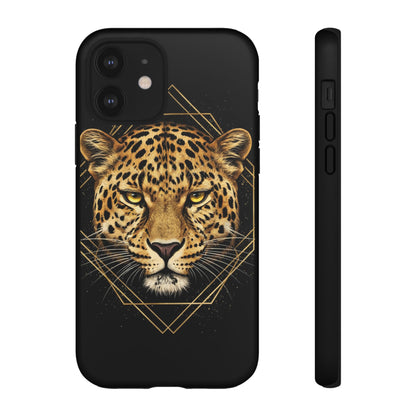Leopard Phone Case – Black Gold Leopard Head Luxury Animal Tough Case