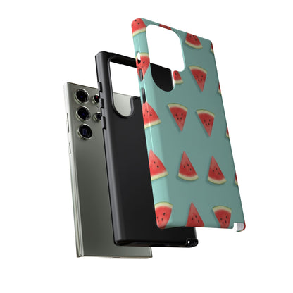 Watermelon Phone Case – Pastel Blue Summer Fruit Tough Case (iPhone, Samsung, Pixel)