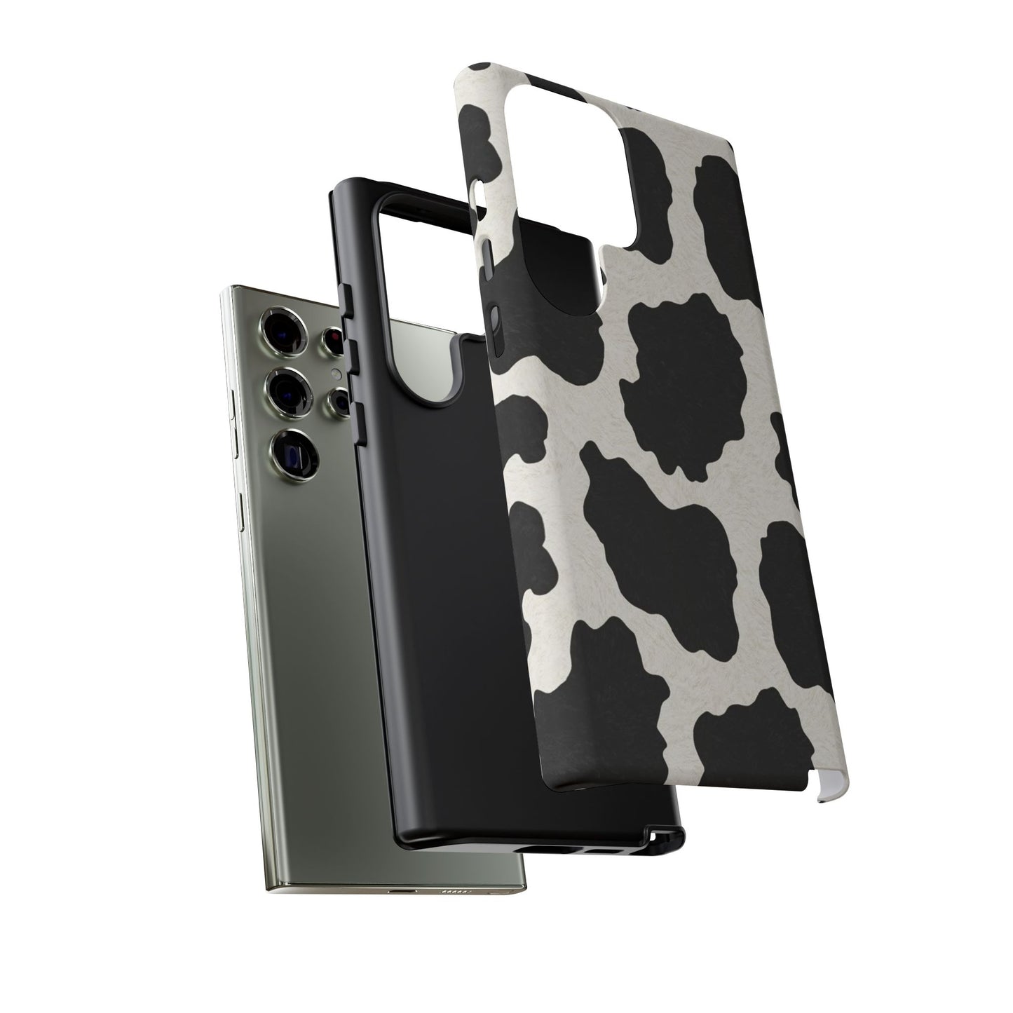 Black & White Cow Print Phone Case | Aesthetic Tough Protective Case