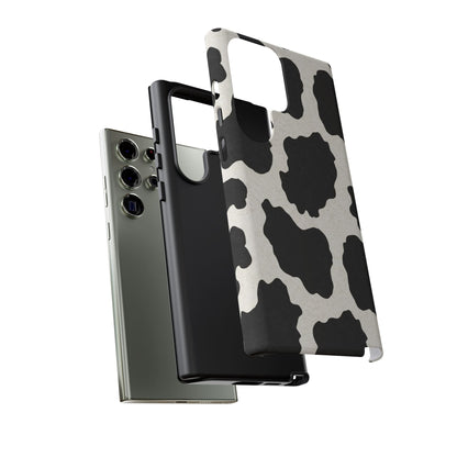 Black & White Cow Print Phone Case | Aesthetic Tough Protective Case