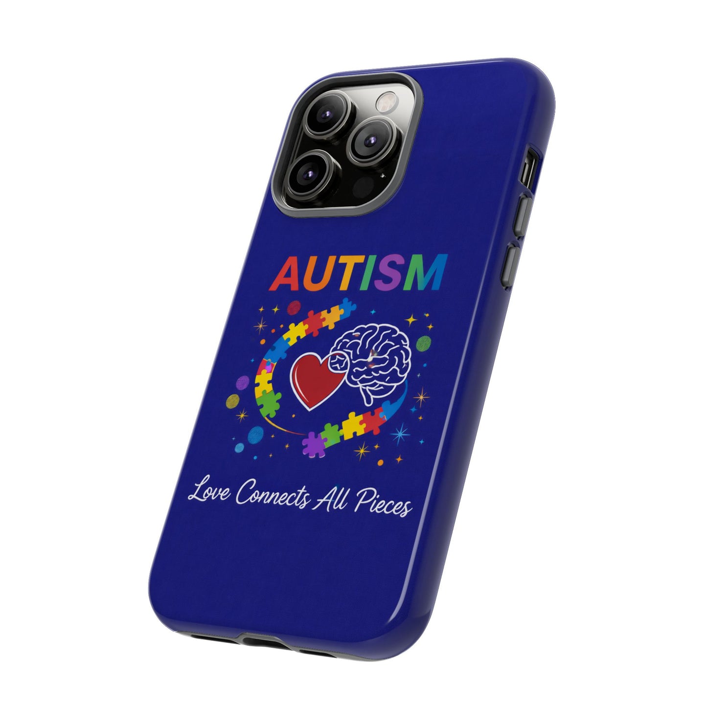 Autism Awareness Tough Case – "Love Connects All Pieces" Phone Case for Iphone, Samsung Galaxy and Pixel