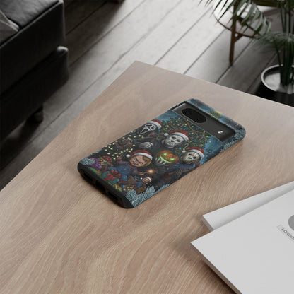 Christmas Horror Phone Case – Festive Slasher Collage Tough Case (iPhone, Samsung, Pixel)