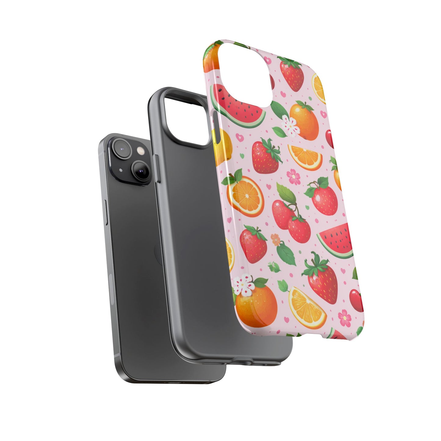 Fruit Phone Case – Tough Shockproof, Strawberry Cherry Citrus Summer Design for Iphone, Samsung Galaxy and Pixel