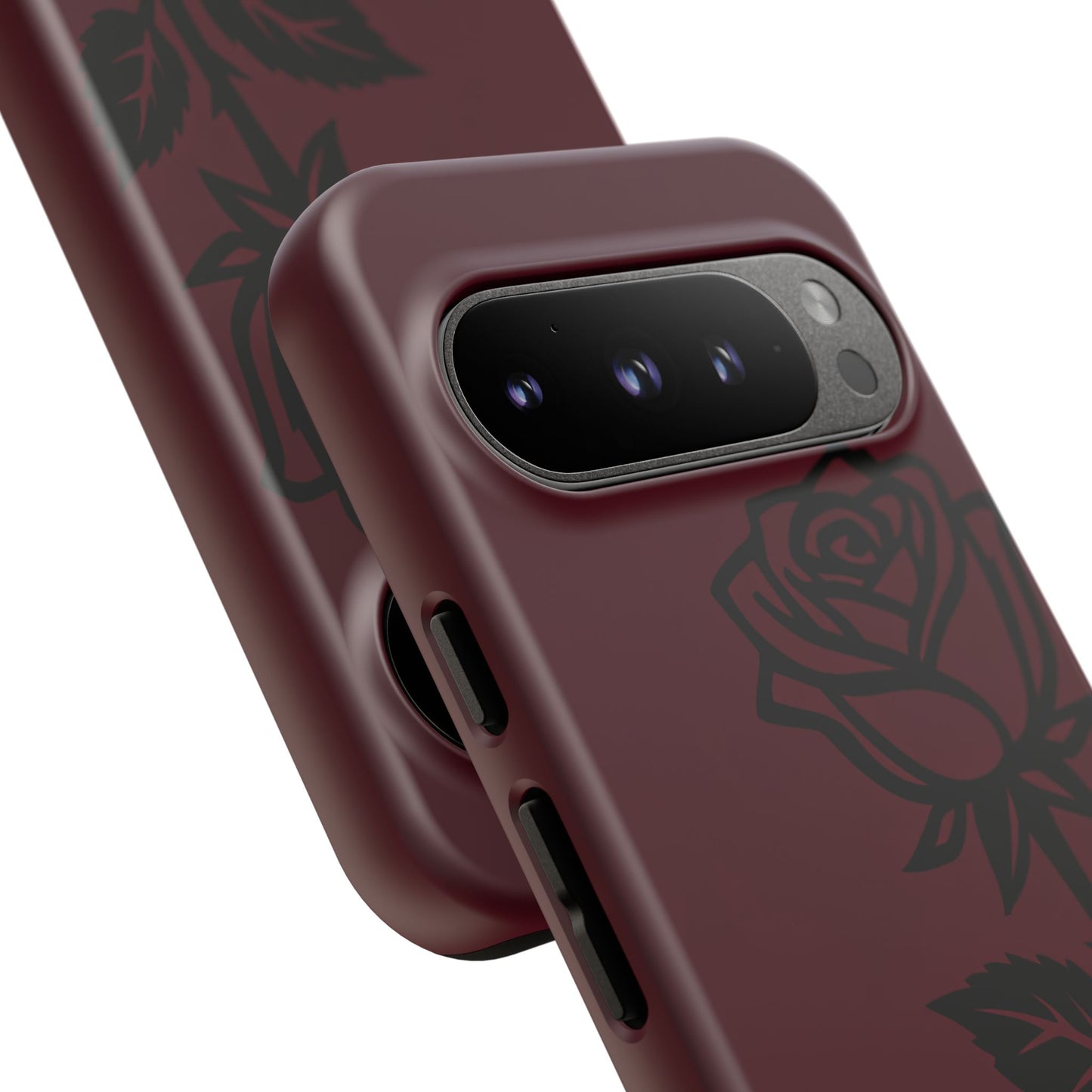 Black Rose Burgundy iPhone Case | Dark Aesthetic Shockproof Protective Cover