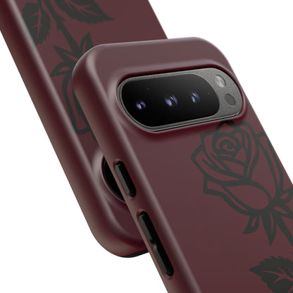 Black Rose Burgundy iPhone Case | Dark Aesthetic Shockproof Protective Cover