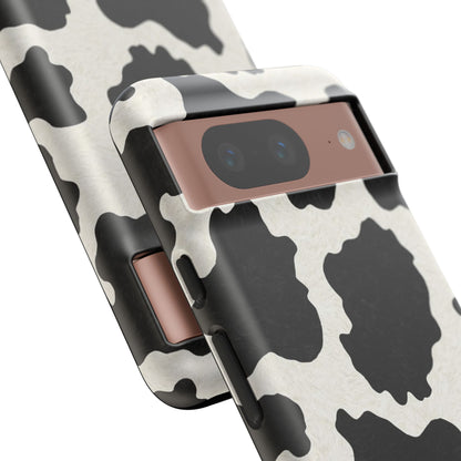 Black & White Cow Print Phone Case | Aesthetic Tough Protective Case