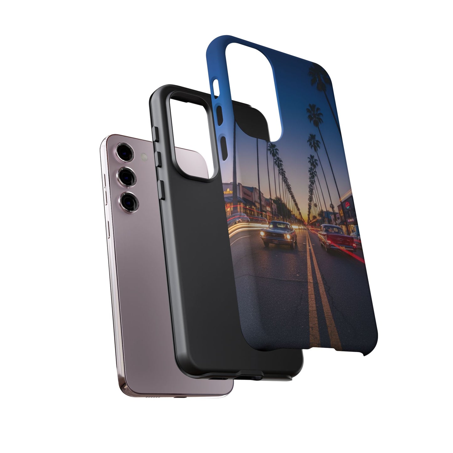 LA Sunset Boulevard Phone Case | Palm Tree Sunset Aesthetic | City Night Tough Case