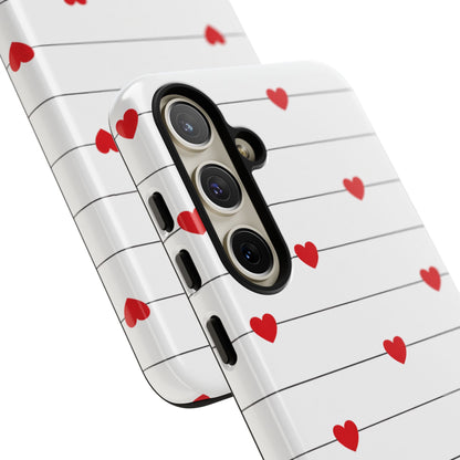 Red Heart Stripe iPhone Case | Tough Shockproof Love Aesthetic Cover