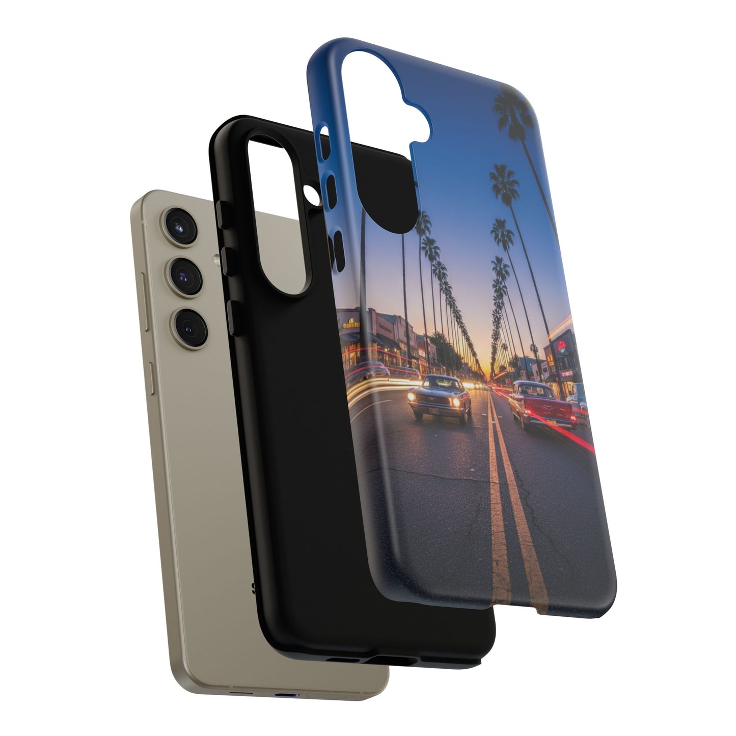 LA Sunset Boulevard Phone Case | Palm Tree Sunset Aesthetic | City Night Tough Case