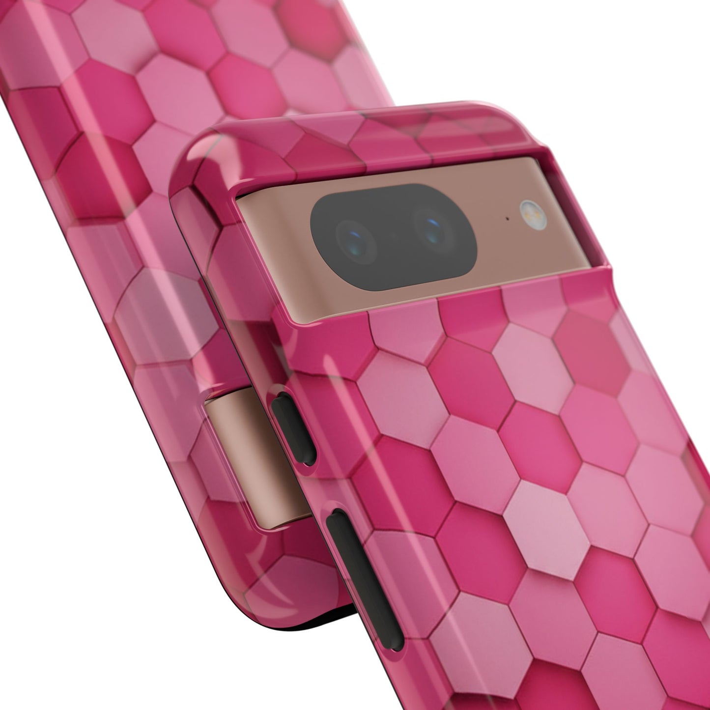 Hot Pink Hexagon Phone Case | Honeycomb Geometric Aesthetic | Cute Pink iPhone & Samsung Tough Protective Case