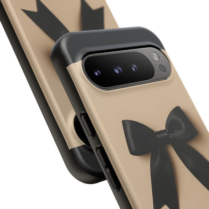Black Bow Phone Case | Elegant Coquette Bow Design | Chic Neutral Tough Case for iPhone & Samsung