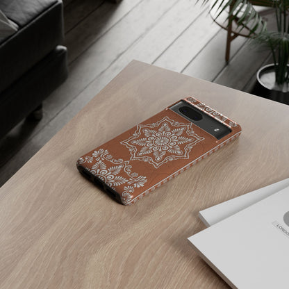 Talavera Terracotta Phone Case | Mexican Floral Pattern iPhone & Samsung Tough Case | Boho Clay Aesthetic Cover
