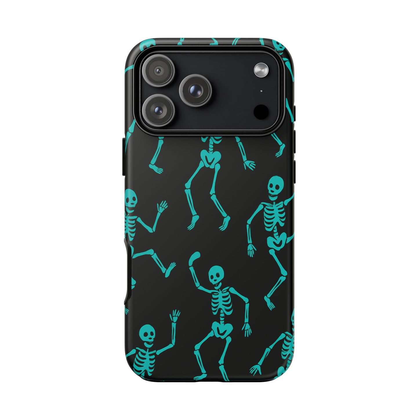Dancing Teal Skeletons Phone Case | Tough Protective Case for Iphone, Samsung Galaxy and Pixel
