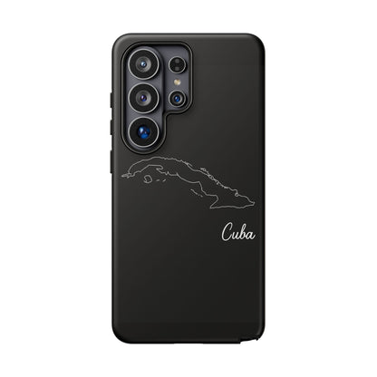 Cuba Outline Phone Case – Minimal Country Map Tough Case (iPhone, Samsung, Pixel)