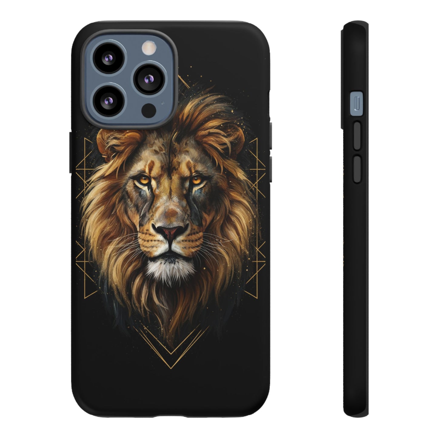 Majestic Lion Phone Case – Black Gold Luxury Lion Art Tough Protective Case