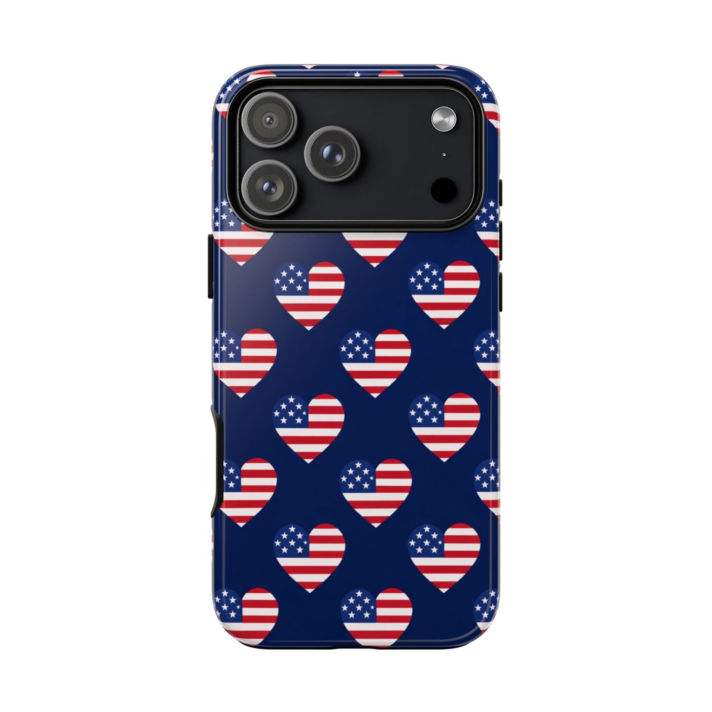 Patriotic American Flag Heart Phone Case – Tough Shockproof, USA Stars & Stripes for Iphone, Samsung Galaxy and Pixel