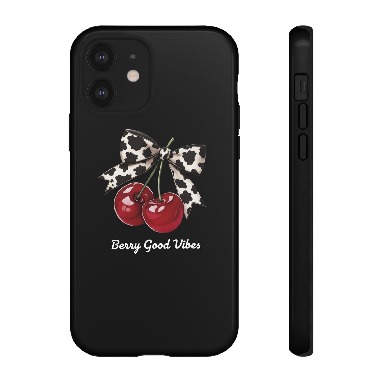 Cherry Cow Print Phone Case | Coquette Bow Aesthetic iPhone & Samsung Tough Case